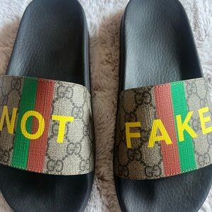 Gucci slides. LIMITED release. 
💯 authentic.  Sold Out !! RARE!!